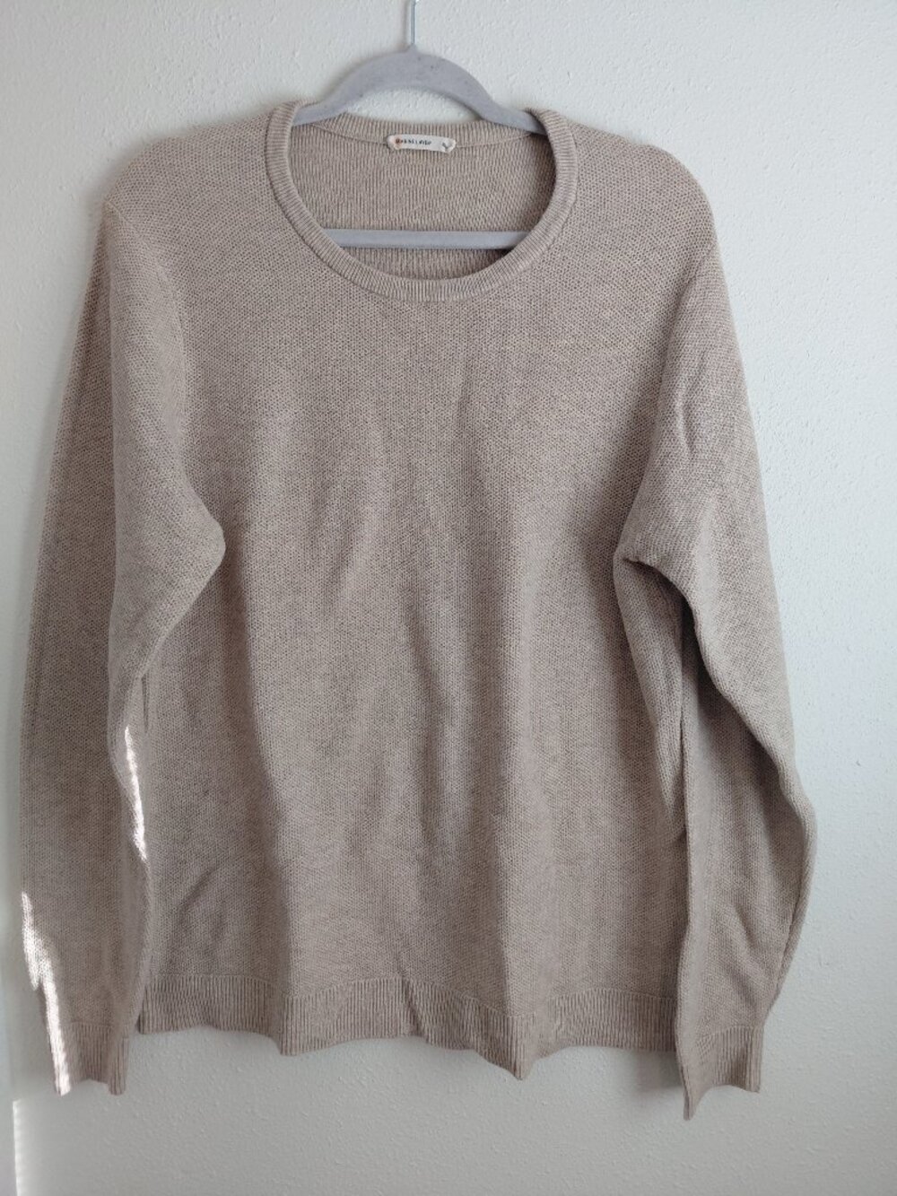 Marine Layer Beige Knit Sweater XL Cotton Wool Blend Soft